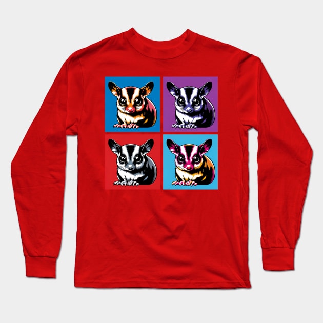 Pop Sugar Glider Art - Cute Sugar Glider Long Sleeve T-Shirt by PawPopArt